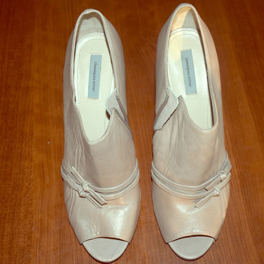 Peep toe booties